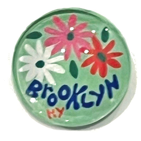 Magnet- Brooklyn flowers, green