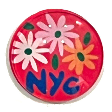 Magnet, NYC flowers, red
