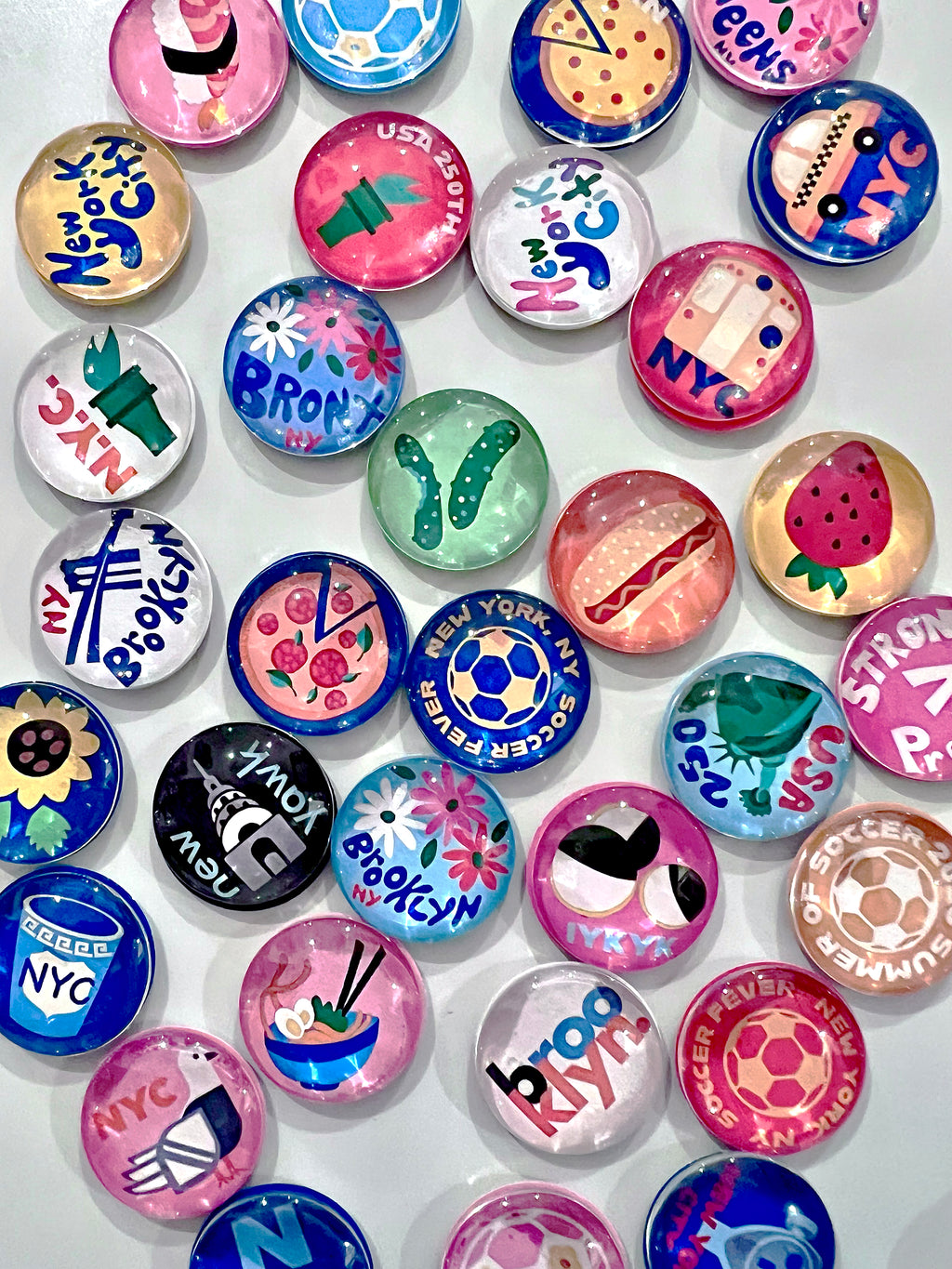 Magnets- 1" glass- pack of 50
