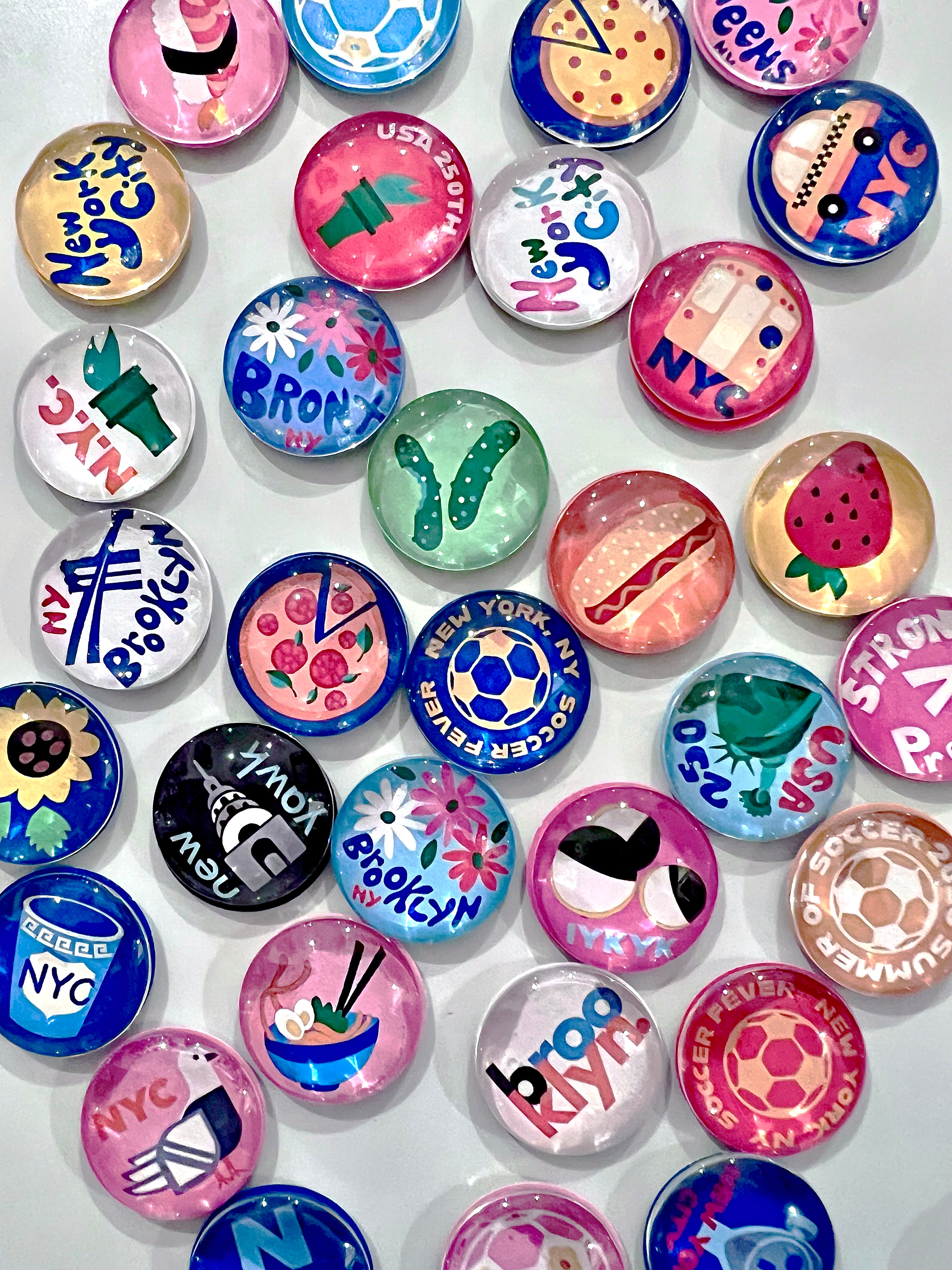 Magnets- 1" glass- pack of 50