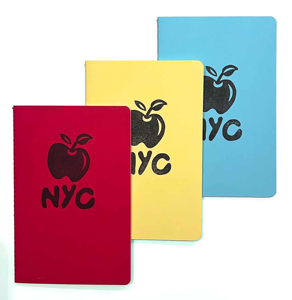 Lined Notebook- Apples- hand-printed