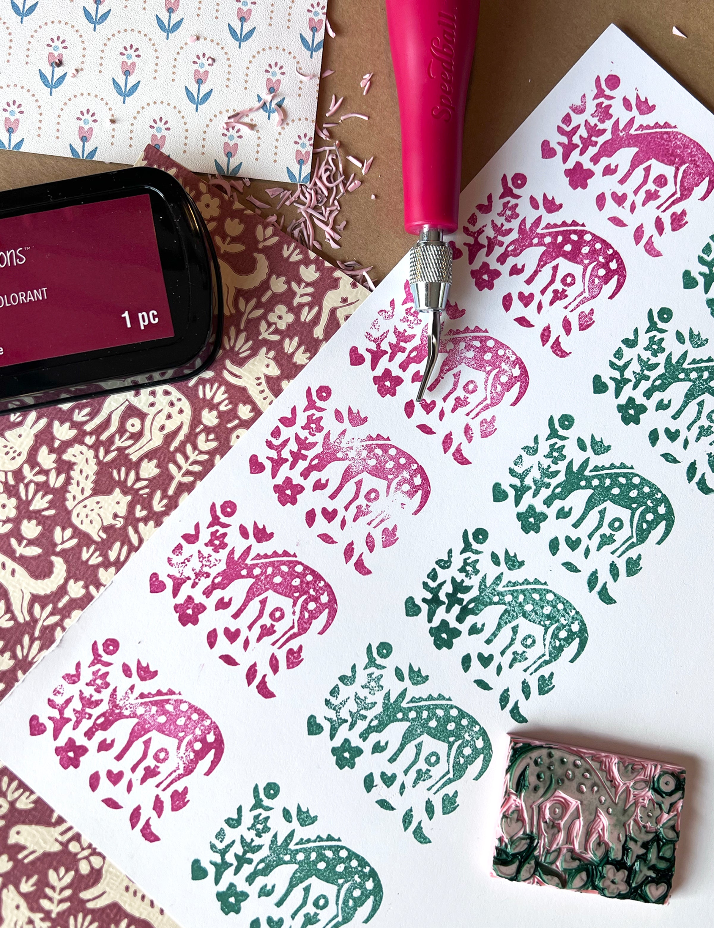 Linocut/Stamp-making & Printing Workshop – July 18