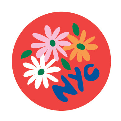 Magnet, NYC flowers, red